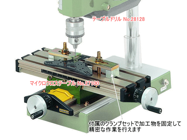 プロクソン テーブルドリル No.28128(マイクロクロステーブル No.27100